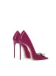 Sexy Fushia Soirée Faux Diamant Cuir Verni Escarpins 2024 Cuir 10 cm Talons Aiguilles À Bout Pointu Escarpins Talons Hauts