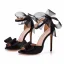 Sexy Noire Soirée Bride Cheville Noeud Sandales Femme 2025 11 cm Talons Aiguilles Peep Toes / Bout Ouvert Sandales Talons Hauts