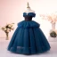Elegant Navy Blue Sequins Rhinestone Birthday Flower Girl Dresses 2023 Ball Gown Scoop Neck Sleeveless Backless Floor-Length / Long