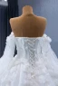Luxury / Gorgeous White Beading Appliques Sequins Wedding Dresses 2023 Ball Gown Off-The-Shoulder Long Sleeve Backless Chapel Train Wedding
