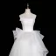 Simple Blanche Robe De Bal 2025 Robe Boule Bustier Sans Manches Dos Nu Longue Promo Robe De Ceremonie