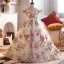 Flower Fairy Multi-Colors Sequins Lace Flower Birthday Flower Girl Dresses 2025 Ball Gown Off-The-Shoulder Sleeveless Backless Floor-Length / Long Tulle