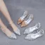 Charming Gold Rhinestone Flat Wedding Shoes 2024 Ankle Strap Pointed Toe Wedding Sandals