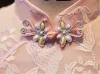 Chic / Beautiful Blushing Pink Lace Flower Silk Evening Party Cheongsam 2024 Trumpet / Mermaid High Neck Short Sleeve Tea-length