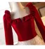 Chic / Belle Bordeaux Paillettes Robe De Bal 2024 Princesse Encolure Carrée Manches Longues Dos Nu Longue Promo Robe De Ceremonie