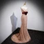 Sexy Champagner Pailletten Schleife Abendkleider 2023 Ballkleid Bandeau Ärmellos Rückenfreies Hof-Schleppe Abend Festliche Kleider