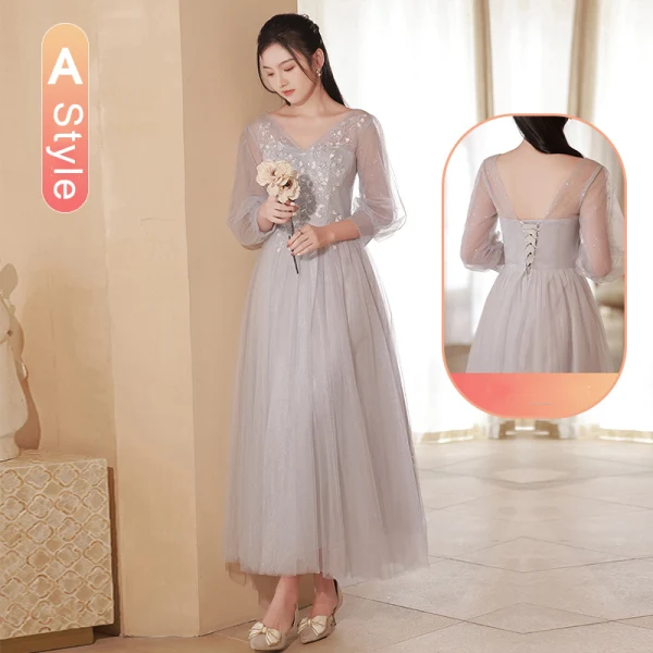 Modest / Simple Sequins Bridesmaid Dresses 2022 A-Line / Princess Short Sleeve Backless Floor-Length / Long Bridesmaid Wedding Party Dresses
