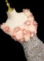 Scintillantes Rougissant Rose Appliques Paillettes Robe De Bal 2023 Princesse Encolure Carrée Sans Manches Dos Nu Train De Balayage Promo Robe De Ceremonie