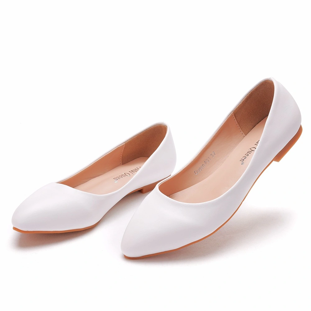 Ladies white hotsell flat dress shoes