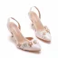 Charming White Pearl Rhinestone Lace Flower Wedding Shoes 2023 7 cm Stiletto Heels Pointed Toe Wedding Sandals High Heels