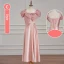 Simple Rose Bonbon Robe Demoiselle D'honneur 2023 Princesse Manches Courtes Dos Nu Longue Robe Demoiselle D'honneur