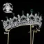 Barock Silver Rhinestone Zirkon Tiara Brud Huvudbonad 2024 Bröllop Tillbehör