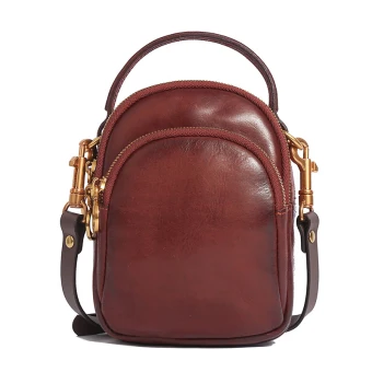 Vintage Retro Burgundy Leather Casual Women S Bags Tote Bag Shoulder Bags 2022