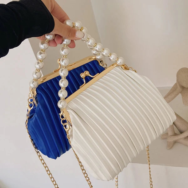 Modest / Simple Yellow Pearl Shell Clutch Bags Prom 2023