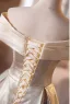 Elegant Champagne Appliques Prom Dresses 2025 Ball Gown Off-The-Shoulder Short Sleeve Backless Floor-Length / Long Formal Dresses