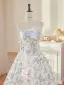 Blomsterfe Himmelen Blå Beading Paljetter Appliques Ballkjoler 2026 Ballkjole Strapless Uten Ermer Ryggløse