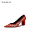 Chinese style Red Embroidered Leather Wedding Shoes 2026 6 cm Stiletto Heels Pointed Toe Wedding High Heels