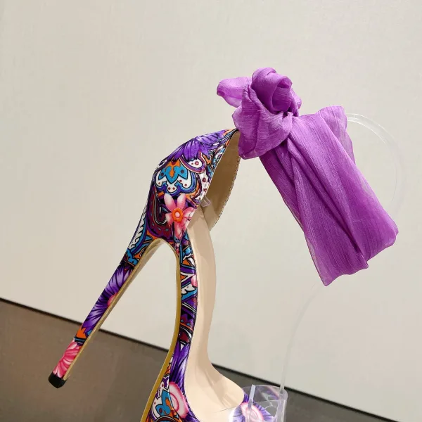Römisch Schick Violett Sommer Urlaub Sandalen Damen 2022 16 cm Stilettos Knöchelriemen Peeptoes Sandaletten Hochhackige