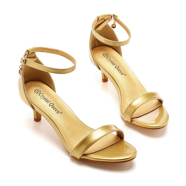 Sexy Weiß Freizeit Sandalen Damen 2023 Knöchelriemen 5 cm Stilettos Peeptoes Sandaletten Hochhackige