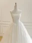 High End Elegante Champagner Handgefertigt Pailletten Spitze Blumen Brautkleider / Hochzeitskleider 2026 Ballkleid Bandeau Ärmellos Rückenfreies Hof-Schleppe