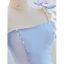 Elegant Sky Blue Pearl Prom Dresses Prom Dresses 2023 A-Line / Princess Square Neckline Puffy Short Sleeve Bow Backless Floor-Length / Long Prom Formal Dresses
