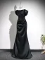 Vintage / Retro Black Evening Dresses 2026 Trumpet / Mermaid Off-The-Shoulder Short Sleeve Backless Floor-Length / Long Formal Dresses