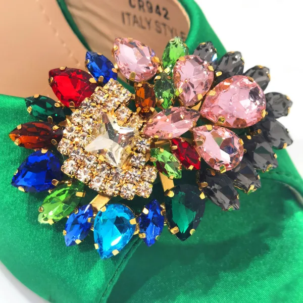 Chic / Beautiful Rhinestone Satin Purple Prom Womens Sandals Clutch Bags 2023 9 cm Open / Peep Toe Crystal Thick Heels Sandals High Heels Clutch Bags