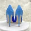 Mode Twee kleuren OL Koninklijk Blauw Suede Pumps 2022 12 cm Naaldhakken / Stiletto Spitse Neus Pumps Hoge Hakken