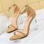Sexy Silver Evening Party Womens Sandals 2022 Ankle Strap 9 cm Stiletto Heels Open / Peep Toe Sandals High Heels