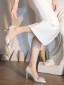 Elegant Ivory Rhinestone Bow Wedding Shoes 2022 Leather 8 cm Stiletto Heels Pointed Toe Wedding Pumps High Heels
