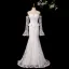 Vintage / Retro High-end White Pearl Lace Flower Wedding Dresses 2026 Trumpet / Mermaid Strapless Sleeveless Backless Sweep Train Wedding