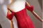 Unusual Red Evening Dresses 2025 Trumpet / Mermaid Off-The-Shoulder Short Sleeve Backless Court Train Evening Party Formal Dresses