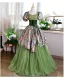 Elegante Salbeigrün Ballkleid Ballkleider 2025 Eckiger Ausschnitt Geschwollenes Kurze Ärmel Rückenfreies Lange Ball Festliche Kleider
