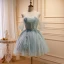 Sexy Sage Green Short Party Dresses 2023 A-Line / Princess Strapless Sleeveless Backless Beading Pearl Sequins Evening Party Party Dresses