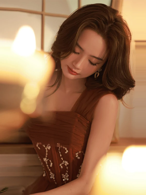 Chic / Beautiful Burgundy Beading Evening Dresses 2023 A-Line / Princess One-Shoulder Sleeveless Backless Floor-Length / Long Evening Party Formal Dresses
