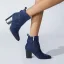 Fine Brun Vinter Gateklær Suede Boots Dame 2023 8 cm Tykk Hæler Spisse Boots