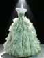 Prom Dresses Formal Dresses Prom Dresses Sage Green Crossed Straps Backless Bow Cascading Ruffles Floor-Length / Long Polyester Strapless Prom Fall Spring Summer Sleeveless Ethereal