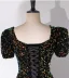 Scintillantes Noire Paillettes Robe De Bal 2024 Princesse Encolure Carrée Gonflée Manches Courtes Dos Nu Longue Promo Robe De Ceremonie