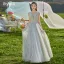 Modest / Simple Mint Green Bow Bridesmaid Dresses 2022 A-Line / Princess Short Sleeve Backless Floor-Length / Long Wedding Party Dresses