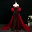 Sexy Bling Bling Burgundy Sequins Evening Dresses 2025 Trumpet / Mermaid Strapless Sleeveless Backless Floor-Length / Long Evening Party Formal Dresses