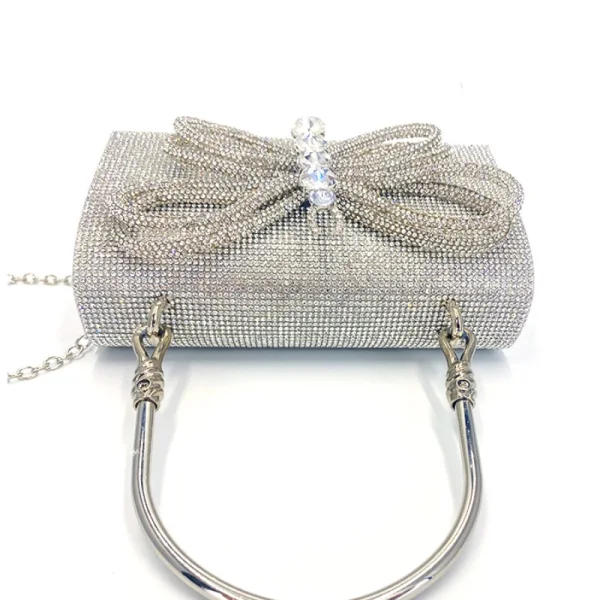 Scintillantes Argenté Faux Diamant Papillon Alliage Promo Pochette 2024