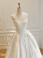 Elegant High-end Ivory Handmade  Beading Lace Flower Satin Wedding Dresses 2026 A-Line / Princess Strapless Sleeveless Backless Floor-Length / Long