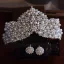 Vintage / Retro White Pearl Rhinestone Earrings Crown Wedding Bridal Hair Accessories 2025 Alloy