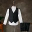Fashion Black 6-piece Rhinestone Lace Flower Boys Wedding Suits 2025 Long Sleeve Body Jewellery Coat Pants Shirt Tie Vest