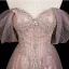Charmant Bling Bling Rougissant Rose Perlage Faux Diamant Paillettes Robe De Bal 2025 Princesse De l'épaule Manches Courtes Dos Nu Longue Promo Robe De Ceremonie