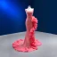Haut de Gamme Chic / Belle Rose Bonbon Perlage Faux Diamant Paillettes Volants Robe De Soirée 2023 Trompette / Sirène Encolure Carrée Sans Manches Dos Nu Tribunal Train Soirée