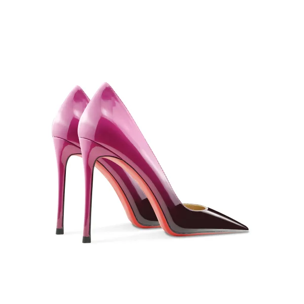 Mooie / Prachtige Gradiëntkleur Lakleer Gala Pumps 2024 10 cm Naaldhakken / Stiletto Spitse Neus Pumps Hoge Hakken