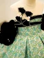 Elegant Sage Green Floral Birthday Flower Girl Dresses 2024 Ball Gown Strapless Bow Rhinestone Short Sleeve Backless Floor-Length / Long