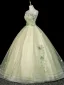 Blumenfee Salbeigrün Perle Applikationen Ballkleider 2026 Ballkleid Bandeau Ärmellos Rückenfreies Lange Festliche Kleider