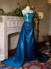 Vintage / Retro Royal Blue Prom Dresses 2024 Trumpet / Mermaid Strapless Sleeveless Backless Floor-Length / Long Prom Formal Dresses